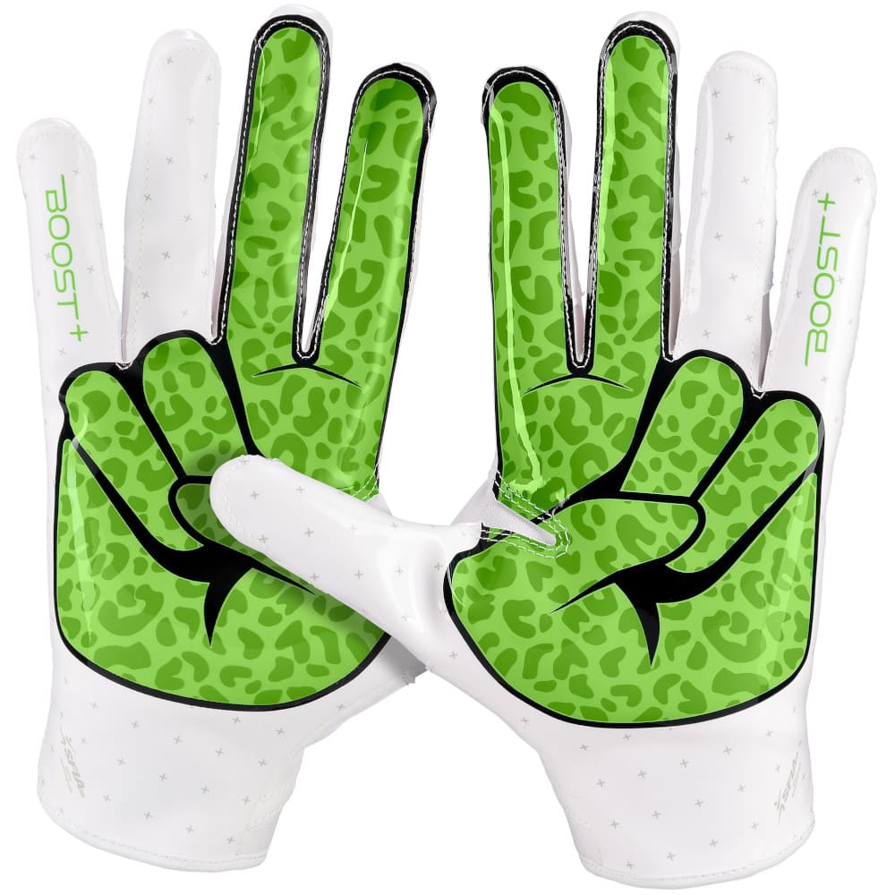 Playmaker Base: American Football Handschuhe Grip Boost Peace Stealth 6 Boost+ White / Lime Produktbild 1